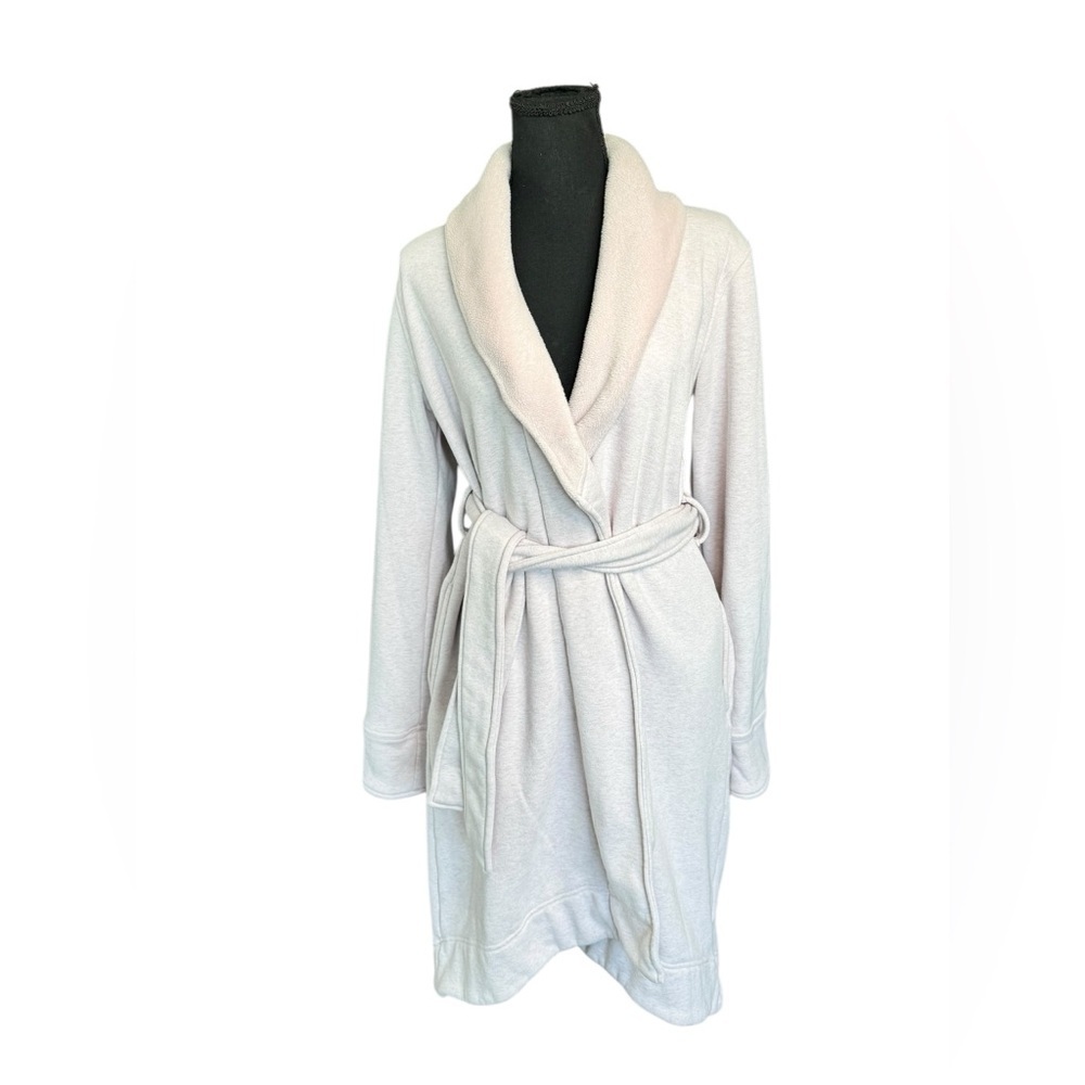 UGG Cozy Knit Robe Cardigan Small Pink Sherpa Lined Belted Lounge Soft Luxury